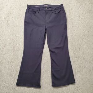 NYDJ Pants Womens 10 Blue Flared Lift Tuck Flat Front Pockets Mid‎ Rise Casual